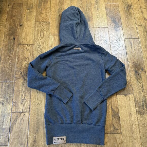 Naketano Womens Artemis Hoodie Womens S Grey Cowl Neck Rope Brave New World - Picture 6 of 6
